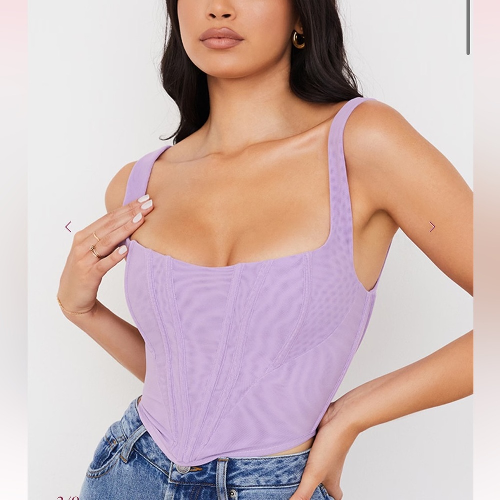 House of CB NINETTA Lilac Mesh Corset Top